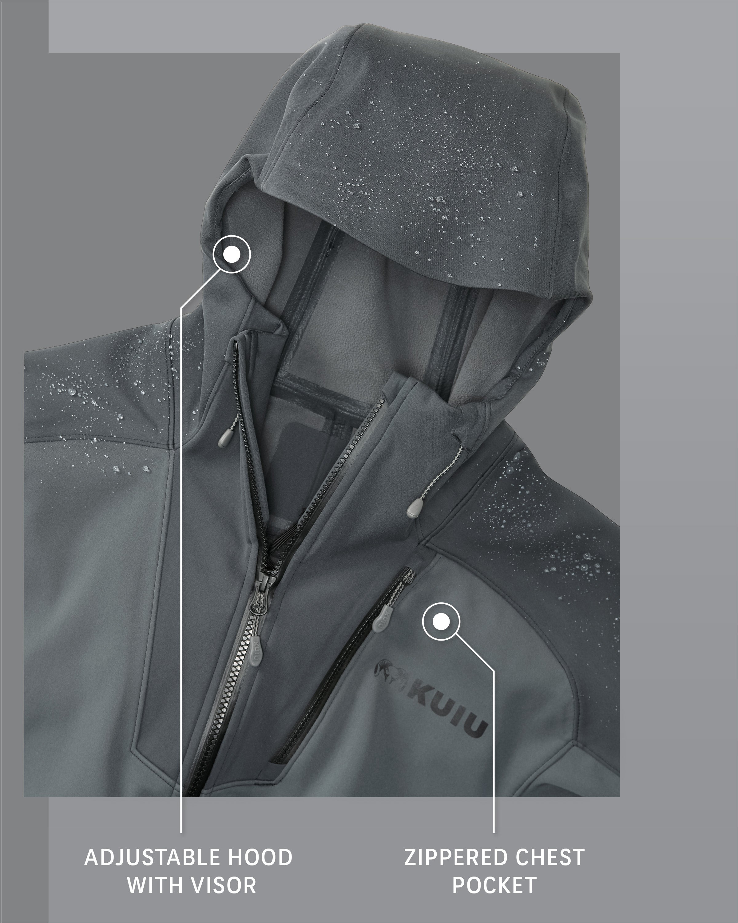 Axis Hybrid Hooded Jacket | Carbon - Image 3